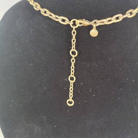 J.Crew Gold-Tone Chain Pink & Blue Crystal Floral Statement Bib Necklace - Picture 4 of 4